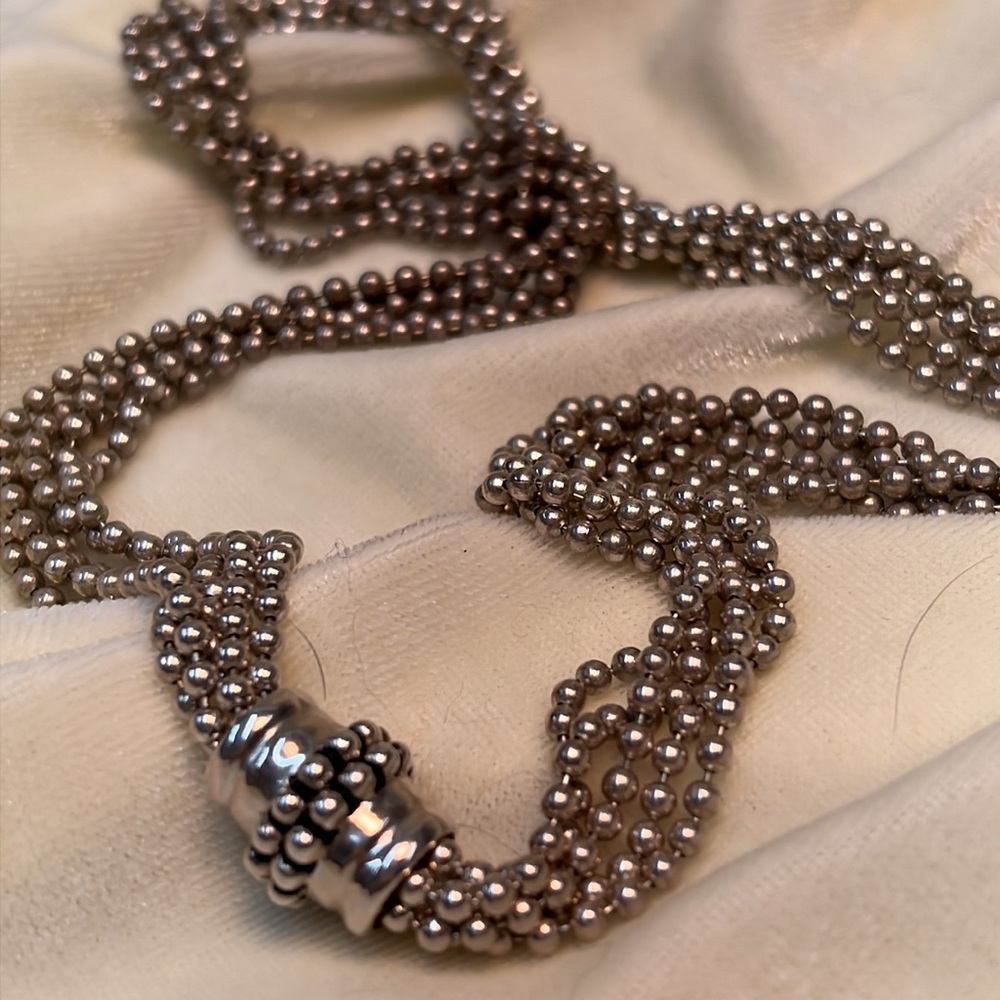 J Esposito 925 silver Stocko snap choker 18 inches. Multi strand pre owned